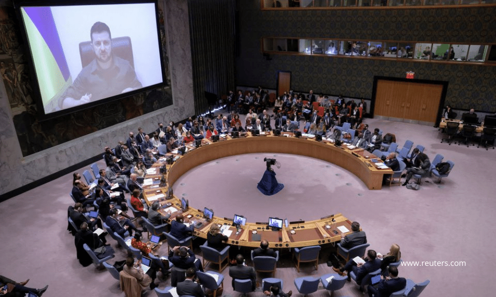In U.N. Speech, Ukraine's Zelenskiy Accuses Russia Of Worst War Crimes Since